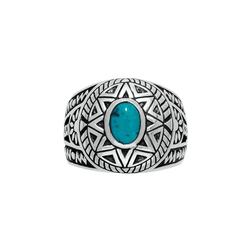 Bague homme argent soleil ethnique