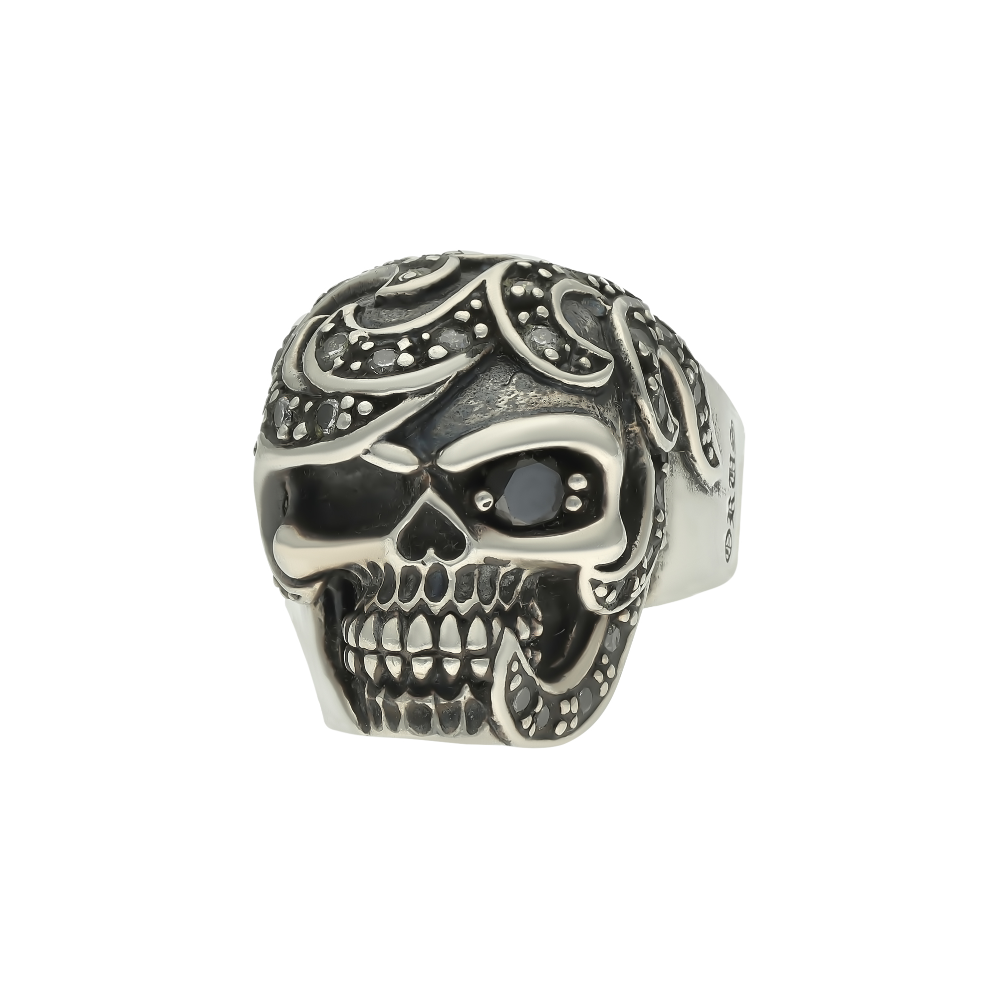Bague Homme Tete De Mort Mahori Argent 3