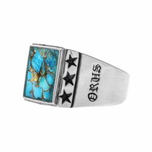 Chevaliere Homme Etoiles Argent 8