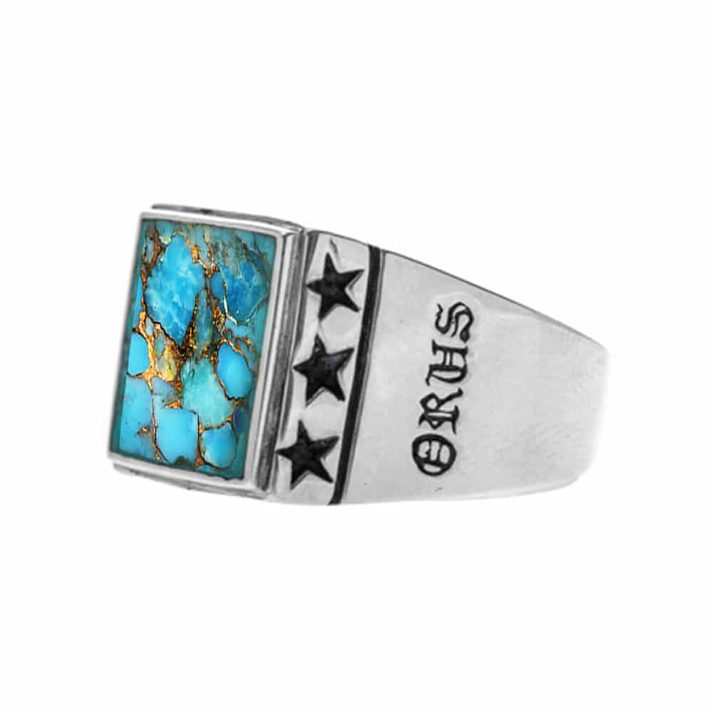 Chevaliere Homme Etoiles Argent 8