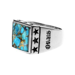 Chevaliere Homme Etoiles Argent 9