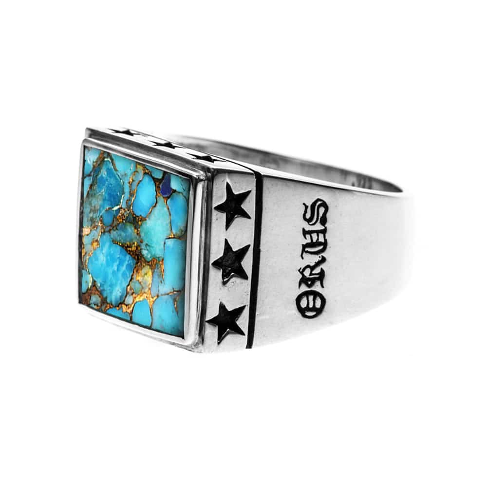 Chevaliere Homme Etoiles Argent 9
